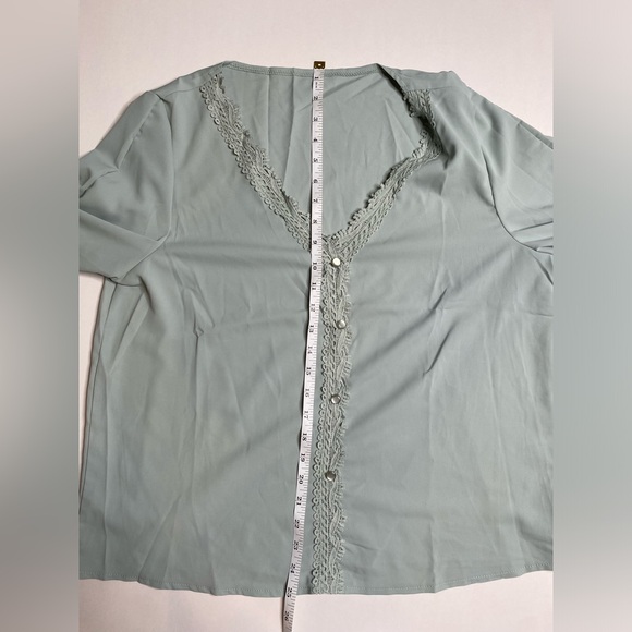 Teal button up blouse new size XL women - Picture 2 of 6